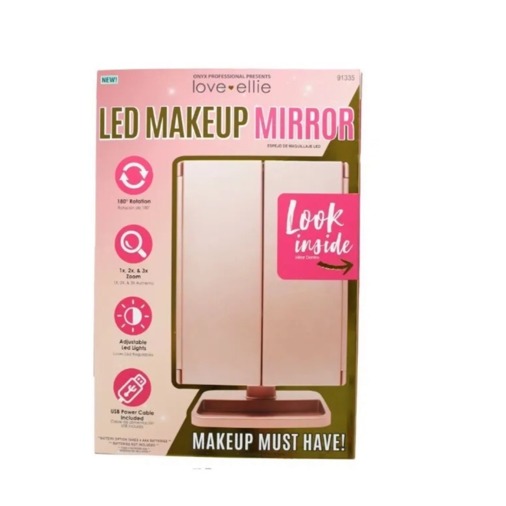 Brand new never used Pink LED Makeup Mirror